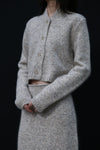 SWAYING 24 Autumn and Winter Shawl Collar Short Cardigan SW-SW24AW1T55-QH Light Gray